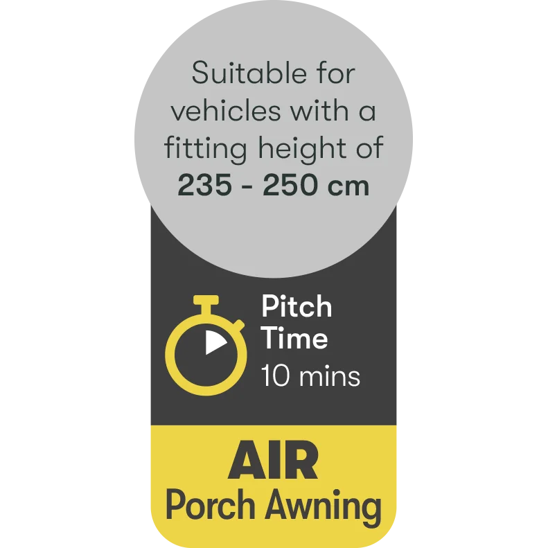 Quest Falcon Pro 260 Air Porch Awning - Mid Grey - Image 9