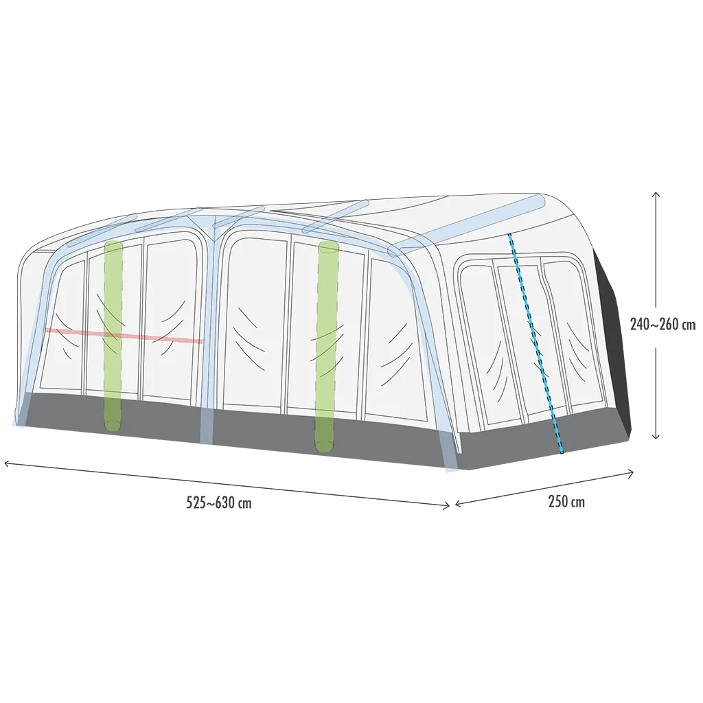 Westfield Galaxy 2 Air Full Awning (1051 - 1085cm : Size 11 : XL) - Image 13