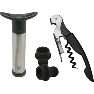 Wine Saver & Corkscrew Accessory Gift Set