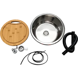 Special Combo Set - Small Round 304SS Sink with Polished Finish