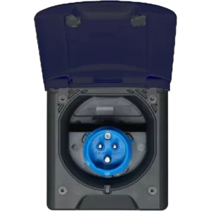 Fawo Black Flush Mains 240v Inlet with Magnetic Lock