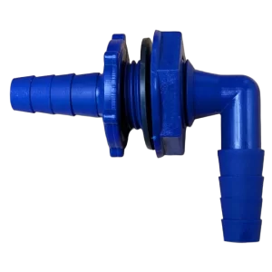 DLS ½" Hose Bulkhead Fitting Elbow - Blue