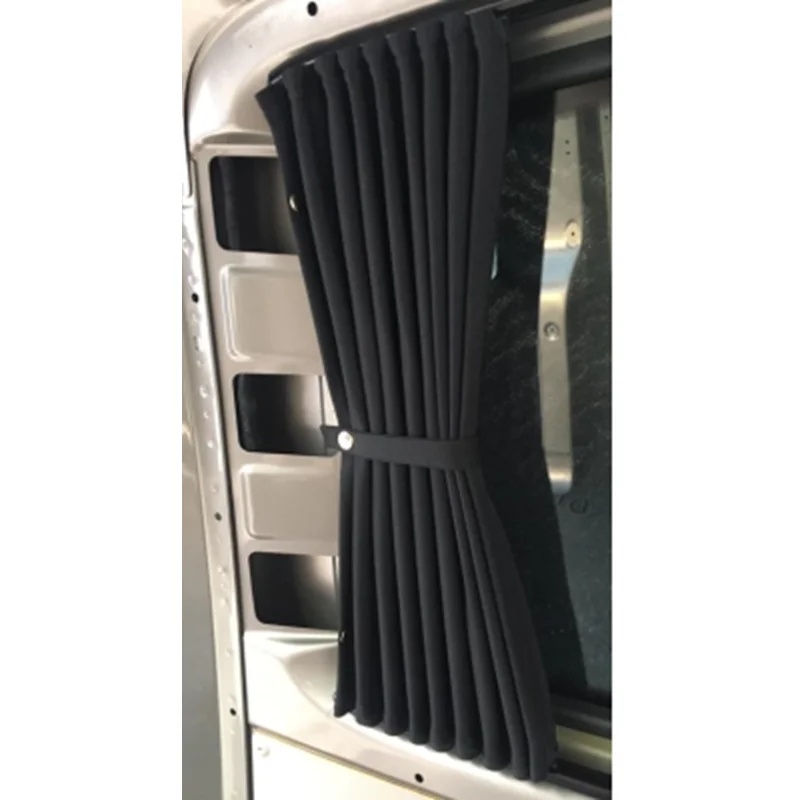 Voos Ford Transit Custom Black LWB Tailgate Curtains 2012 - 2024