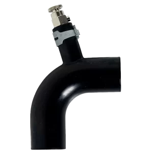 Alde Rubber Elbow with Bleeder Screw and Mounted Banding Clips