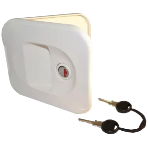 Thetford White Waterfill Door with Zadi Lock