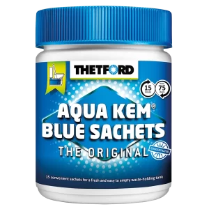 Thetford Aqua Kem Blue Sachets 15 per tub (Order in multiples of 6)