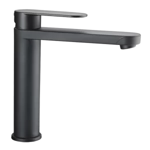 Reich Linnea L Kitchen Tap Black with 25cm Flexi Hose with rigid fittings