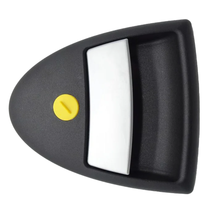 Hartal Right Hand Triangle Outer Handle, Black with Matte Chrome, suits HSC