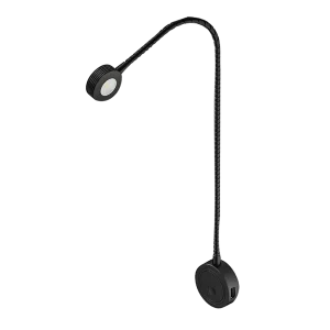 Hafele LED Flexible Reading Light 12V with USB - Black