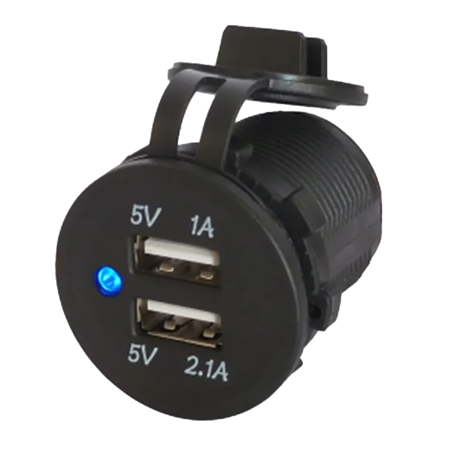 Twin USB with flap