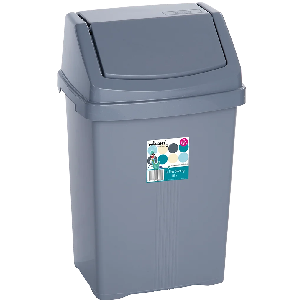 8L Swing Bin - Silver