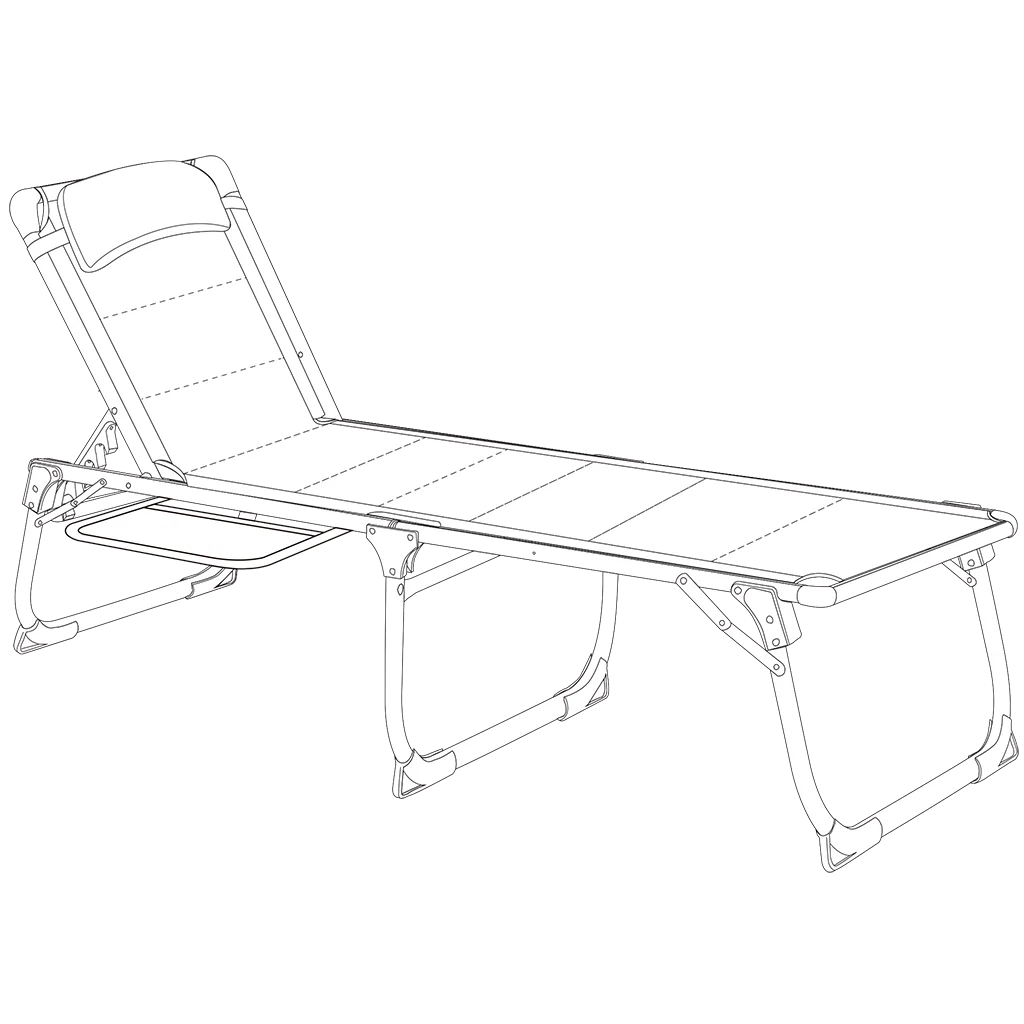 Quest Elite Bordeaux Pro Lounge Bed With Side Table - Image 6