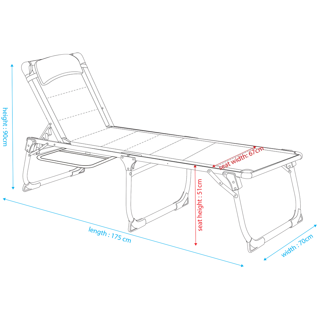 Quest Elite Bordeaux Pro Lounge Bed With Side Table - Image 8