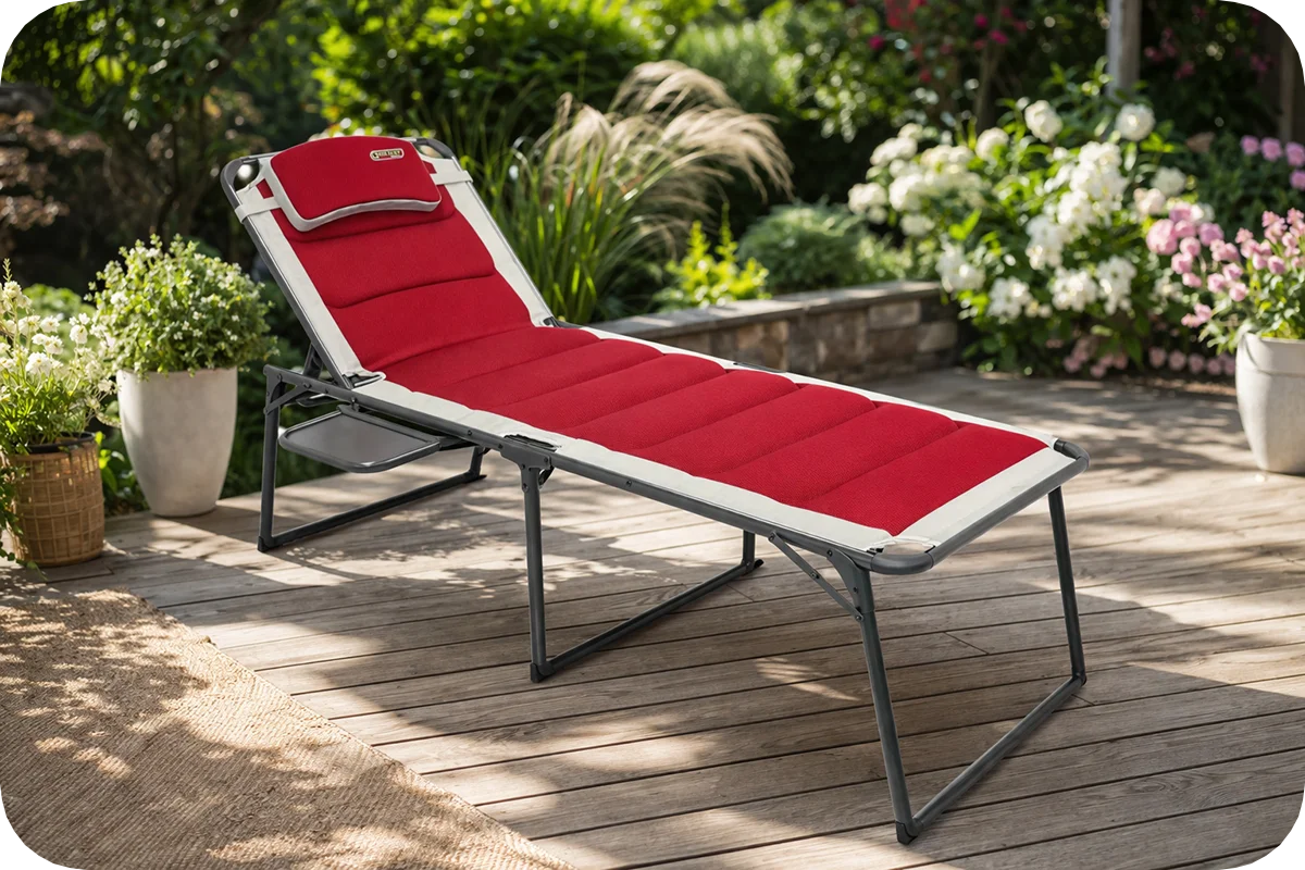 Quest Elite Bordeaux Pro Lounge Bed With Side Table - Image 9