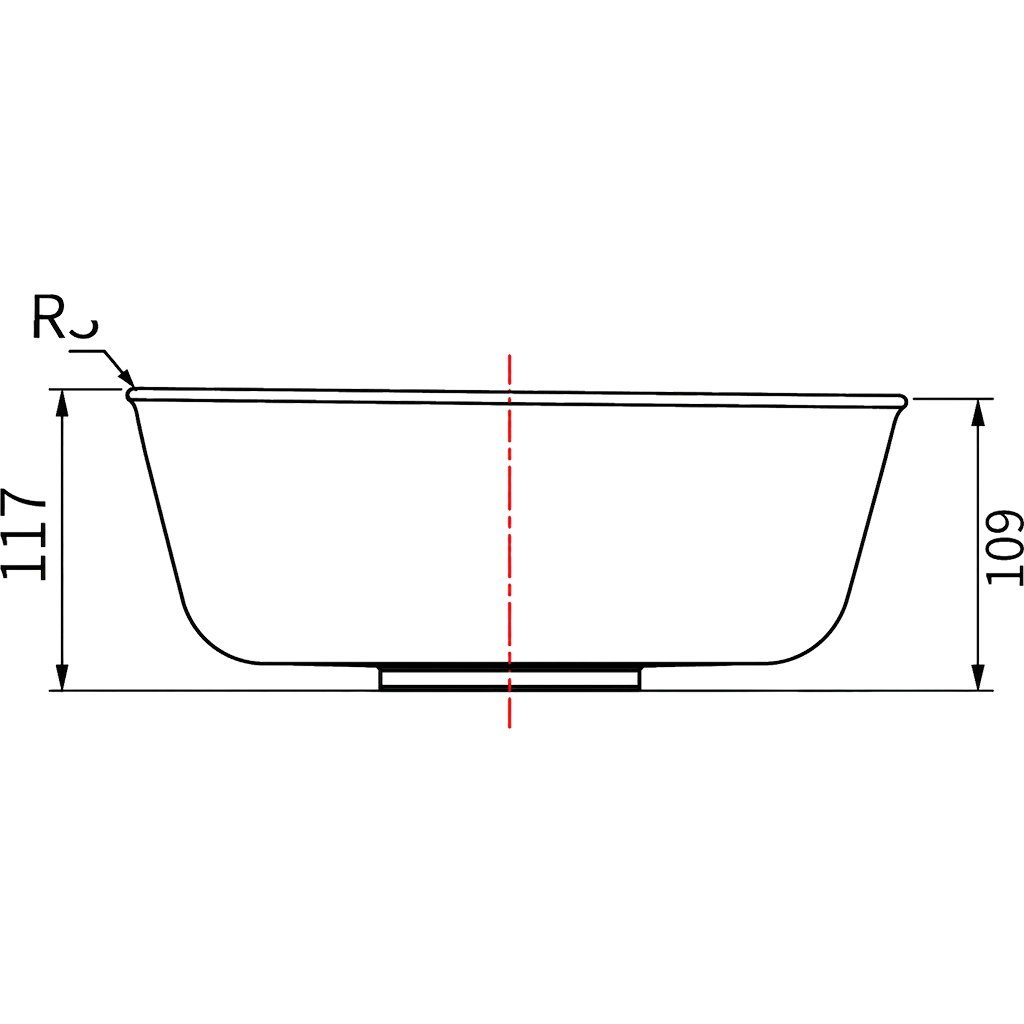 Liberty Max Black and White Sink with Push-Type Waste 20/19mm - Image 2