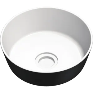 Liberty Max Black and White Sink with Push-Type Waste 20/19mm