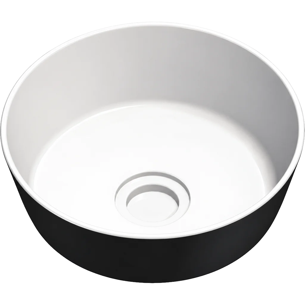 Liberty Max Black and White Sink with Push-Type Waste 20/19mm