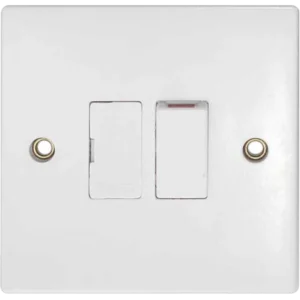 Square Edged 3Amp Switched Fused Spur White