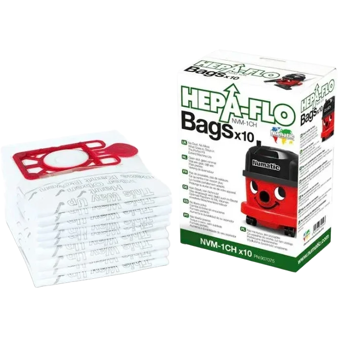 Numatic Hepa-Flo 'NVM-1CH' 604015 Type Vacuum Cleaner SMS Dust Bags (Pack of 10)