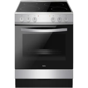 Amica 60cm Electric Ceramic Cooker - Black & Stainless Steel