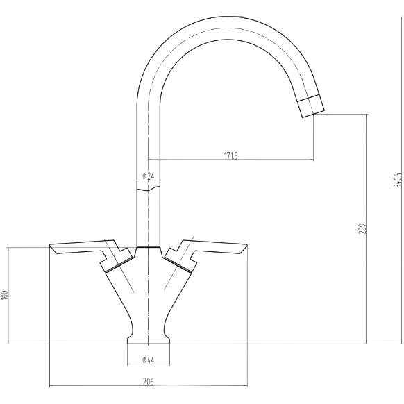 Olicana Kitchen Tap - Chrome - Image 2