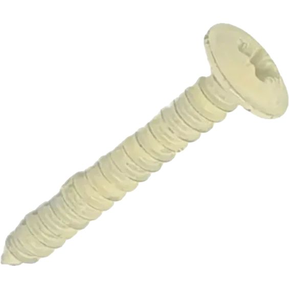 Cream Flange Head Panel Head Screw 1" (100 Pack)