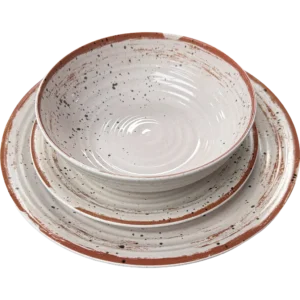 Quest Elite rPET 12 Piece Dinner Set - Stone Effect Beige