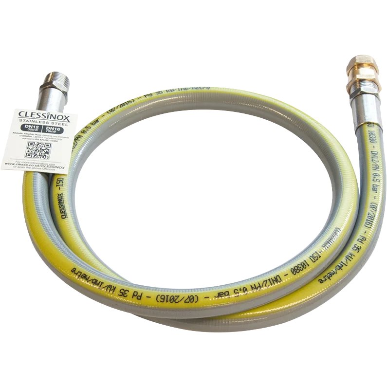 Clesse Stainless Meter Box Hose 1.2MTR 1/2" x 22mm