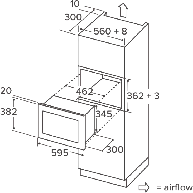 CDA 17L Built In Wall Unit Microwave Oven - Black - Image 2