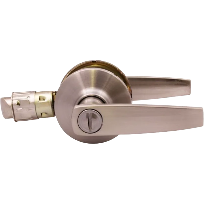 Handle Set with Privacy Lock Satin Nickel C/W 25mm Tubular Latch