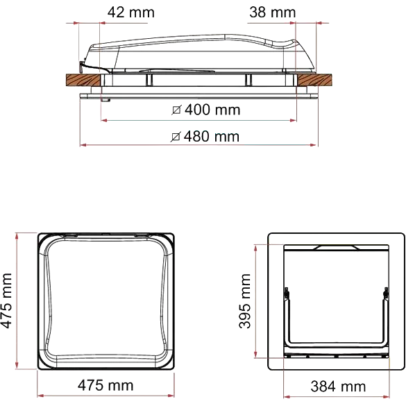 Fiamma Rooflight Vent 40F 24-45 Crystal - Image 3